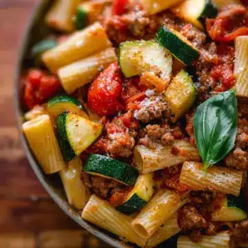 Rigatoni with Sausage, Tomatoes, and Zucchini