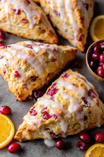 Glazed Cranberry Orange Scones