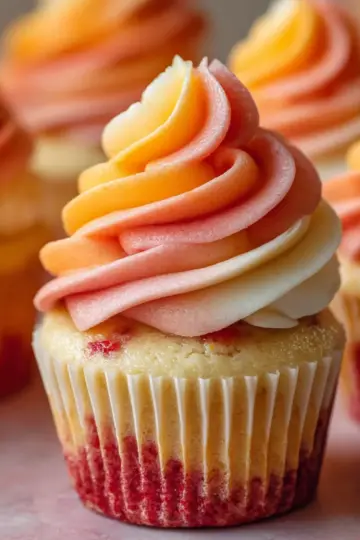 Mango Strawberry Sunset Cupcakes Recipe