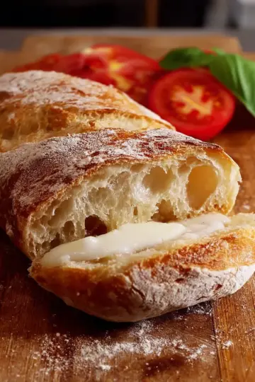 4 Ingredient, NO-Knead Ciabatta Bread Recipe