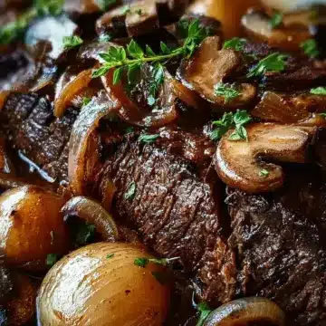 Slow-Braised French Onion Mushroom Pot Roast
