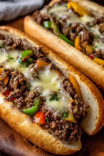 Ground Beef Philly Cheesesteaks