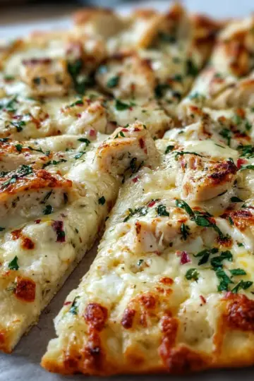 Creamy White Chicken Pizza