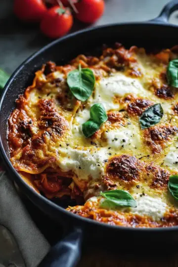 Creamy Tomato Skillet Lasagna