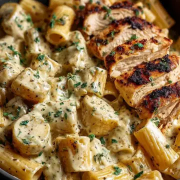 Garlic Herb Chicken Alfredo Rigatoni with Potatoes