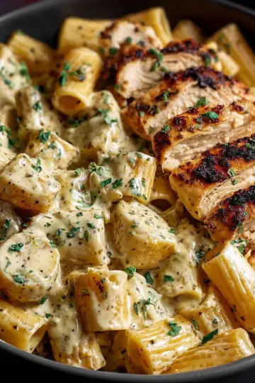 Garlic Herb Chicken Alfredo Rigatoni with Potatoes