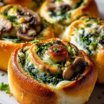 Spinach Mushroom Cream Cheese Swirl Rolls Recipe