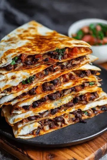 Crispy Black Bean Quesadillas
