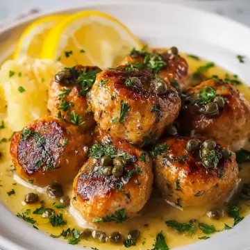 Savory Chicken Piccata Meatballs in Zesty Lemon Sauce