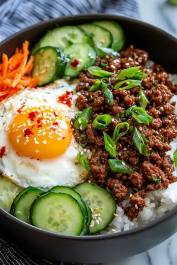 Quick & Easy Korean Ground Beef Bowl