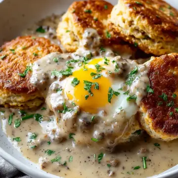 High Protein Biscuits & Gravy Breakfast