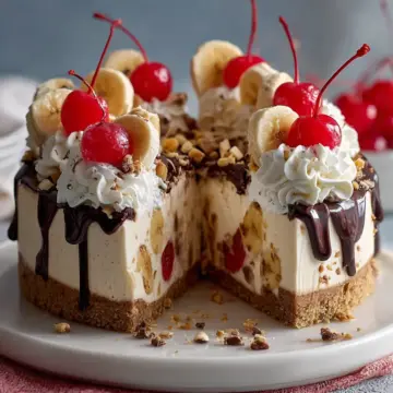 No-Bake Banana Split Cheesecake That’s Creamy and Easy