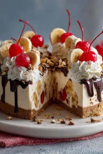 No-Bake Banana Split Cheesecake That’s Creamy and Easy