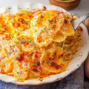Cheesy Scalloped Potatoes with Ham