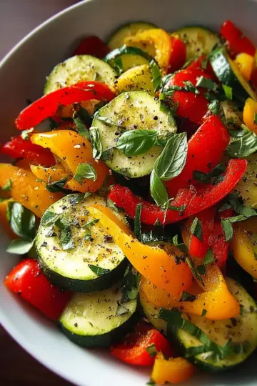 Easy Roasted Zucchini and Bell Pepper Salad Recipe
