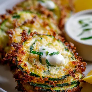 Crispy Parmesan Zucchini Wafers with Lemon Cream