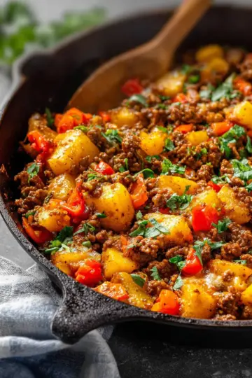 Mexican Ground Beef and Potato Skillet