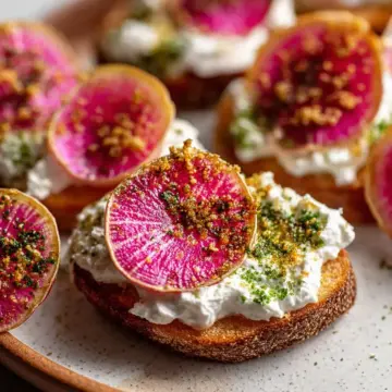 Crispy Smashed Radishes with Whipped Feta Recipe