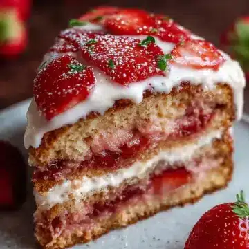 Delicious Strawberry Honeybun Cake