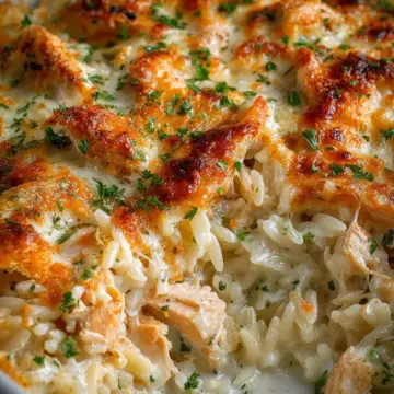 Dump-and-Bake Chicken Alfredo Rice Casserole Recipe