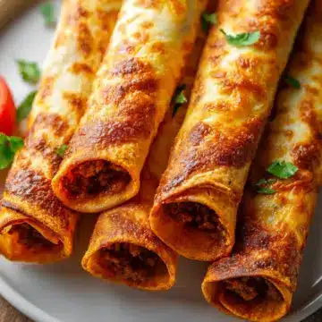Cheesy beef taquitos