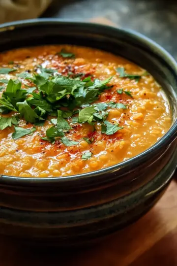 Easy Spiced Red Lentil Coconut Soup