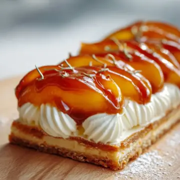 The Peach Slab with Vanilla Mascarpone and Caramel Gloss