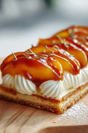 The Peach Slab with Vanilla Mascarpone and Caramel Gloss