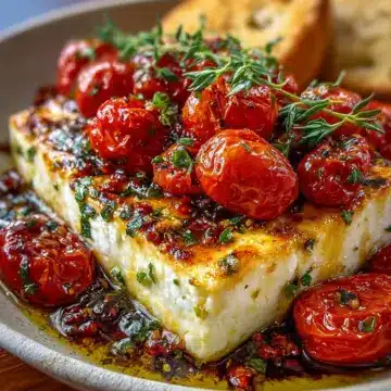Baked Feta with Honey Roasted Tomatoes Recipe