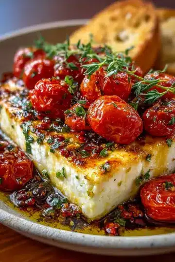 Baked Feta with Honey Roasted Tomatoes Recipe