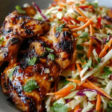 Sticky Apple Cider Chicken with Crisp Autumn Slaw Shines Bright